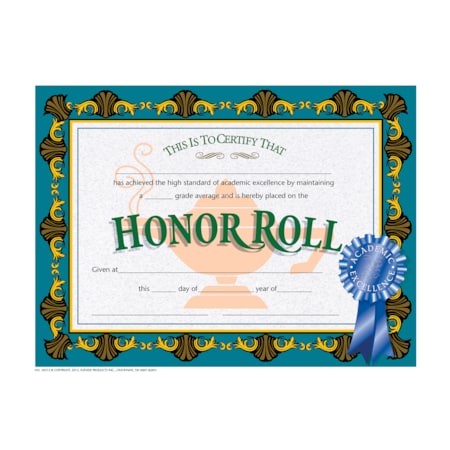 Hayes Honor Roll Certificate, PK5 VA512-5